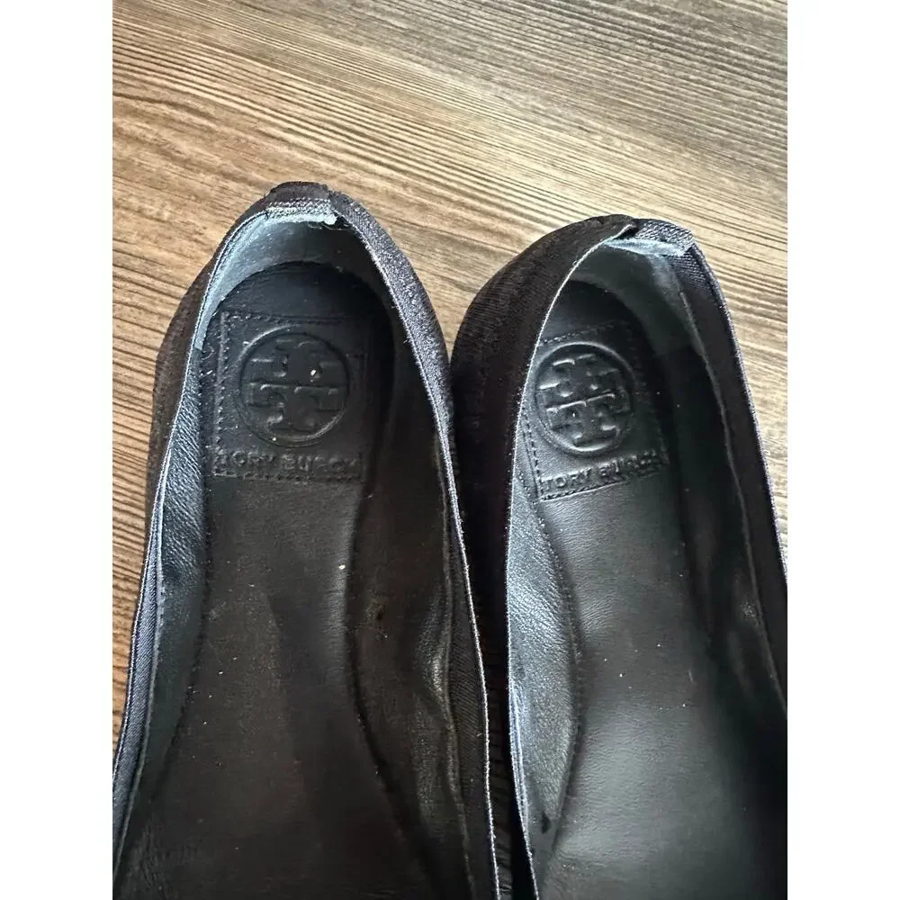 Tory Burch Caroline Ballet Flats 7.5 M Black Gray Animal Print